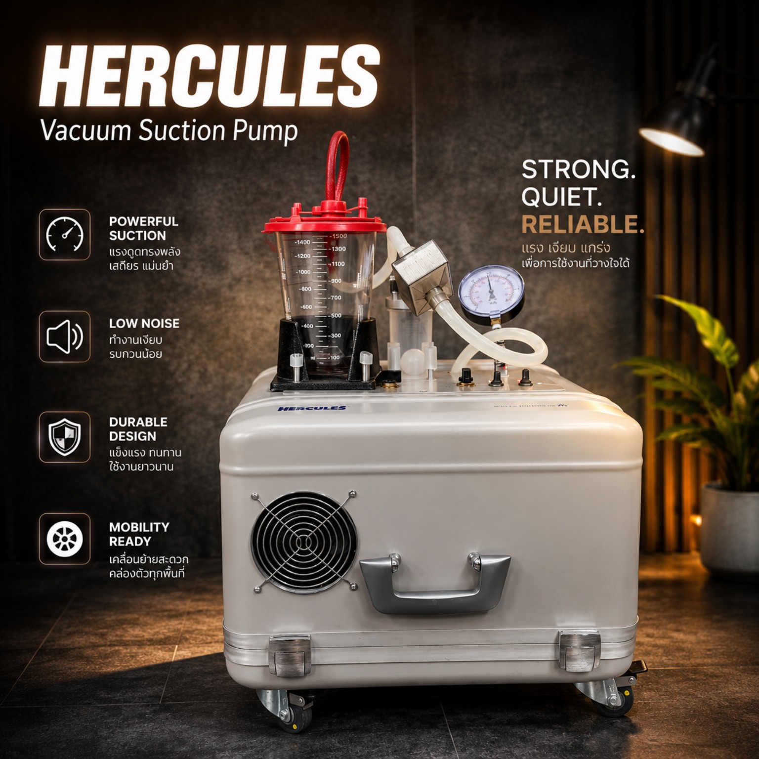 HERCULES Medical Vacuum Suction Pump
